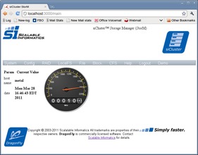 Storage Management GUI for Scalable Informatics siCluster systems